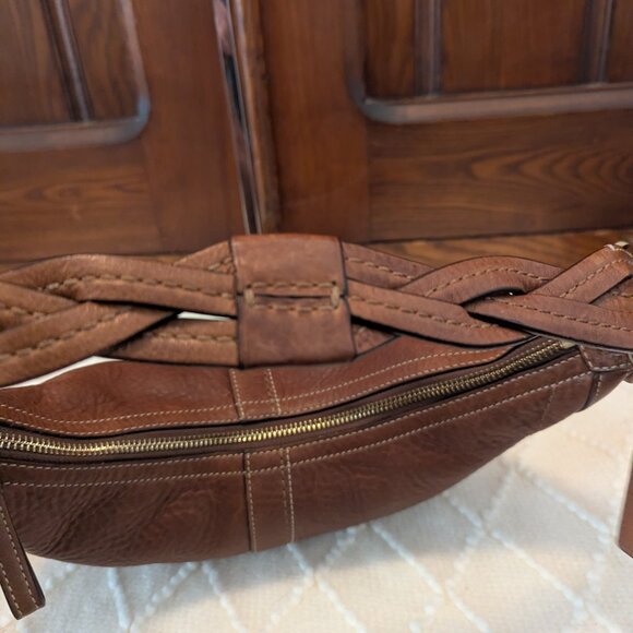 Coach Vtg Dylan Soho Pebbled Leather Hobo Bag Braided Handle - Picture 9 of 12